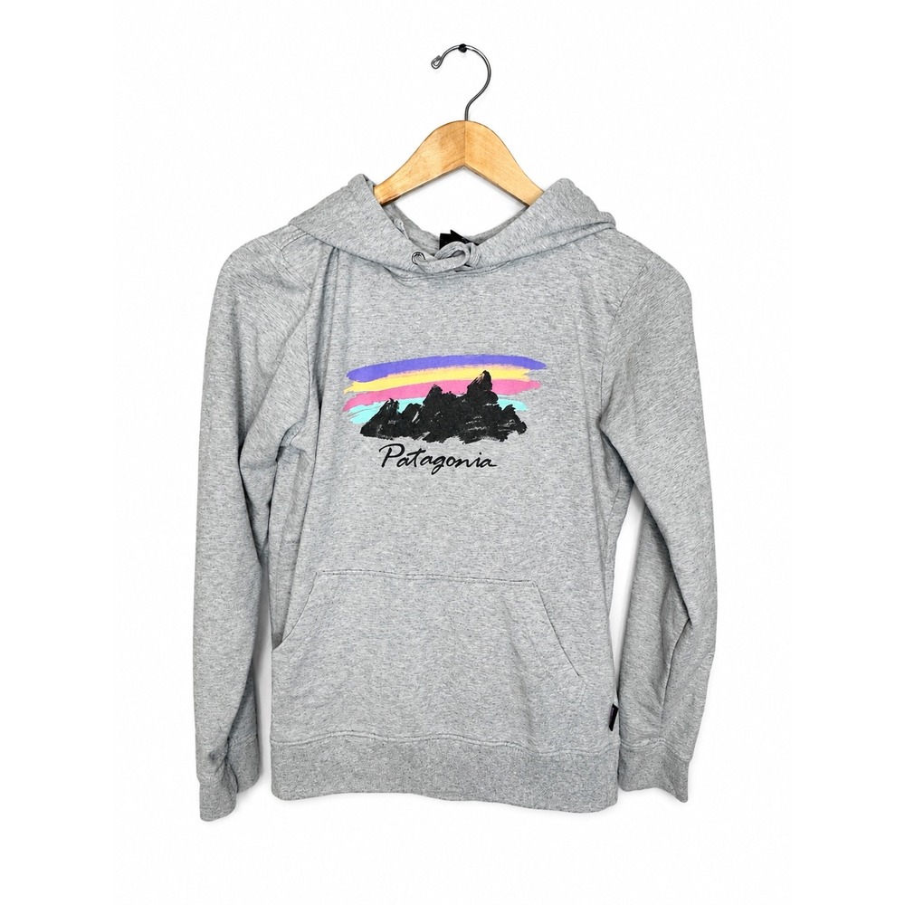 Patagonia Free Hand Fitz Roy Ahnya Hoody Gray Organic Cotton Hoodie Women's M - Picture 2 of 7